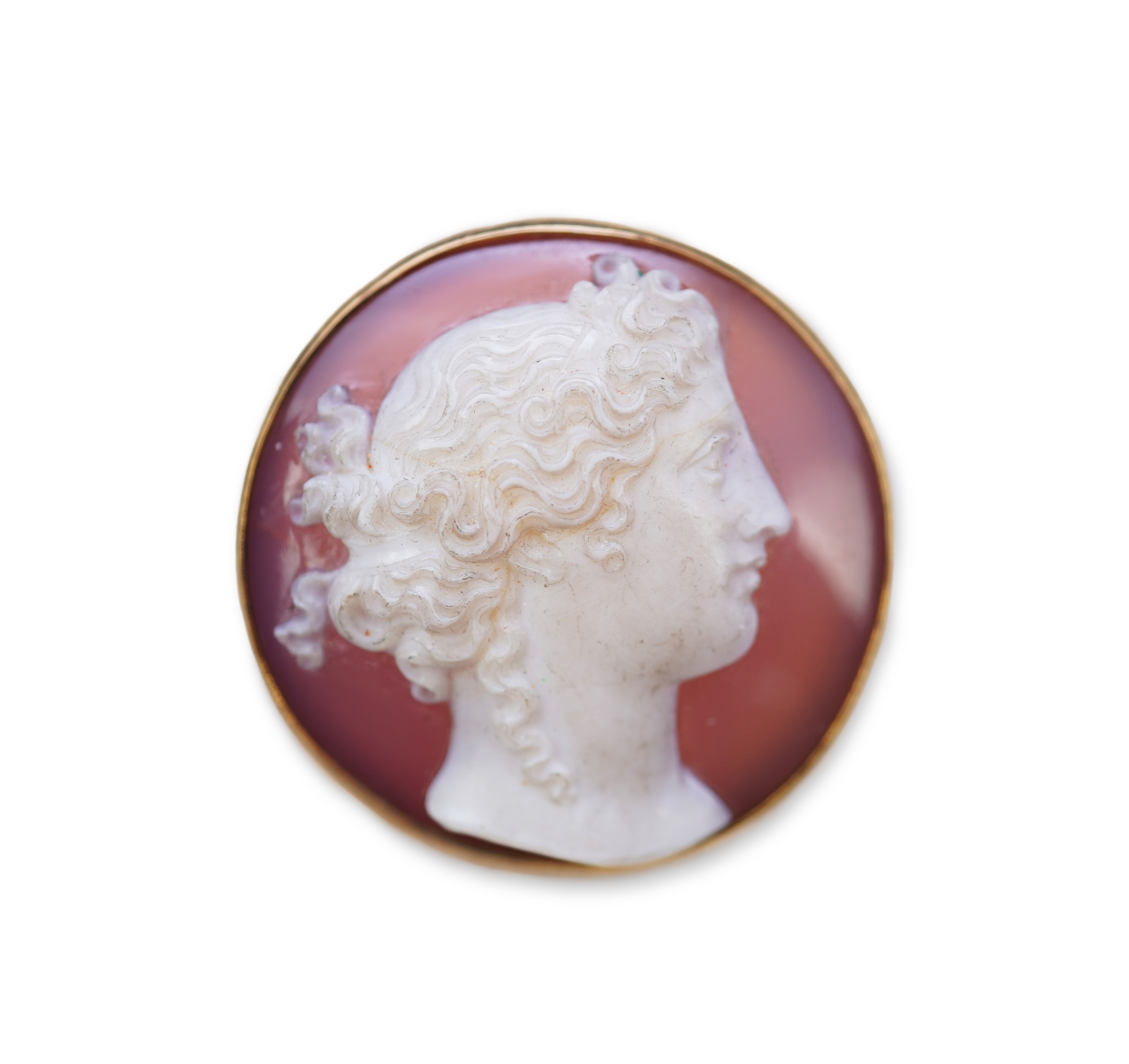 A Victorian onyx cameo brooch, late 19th century